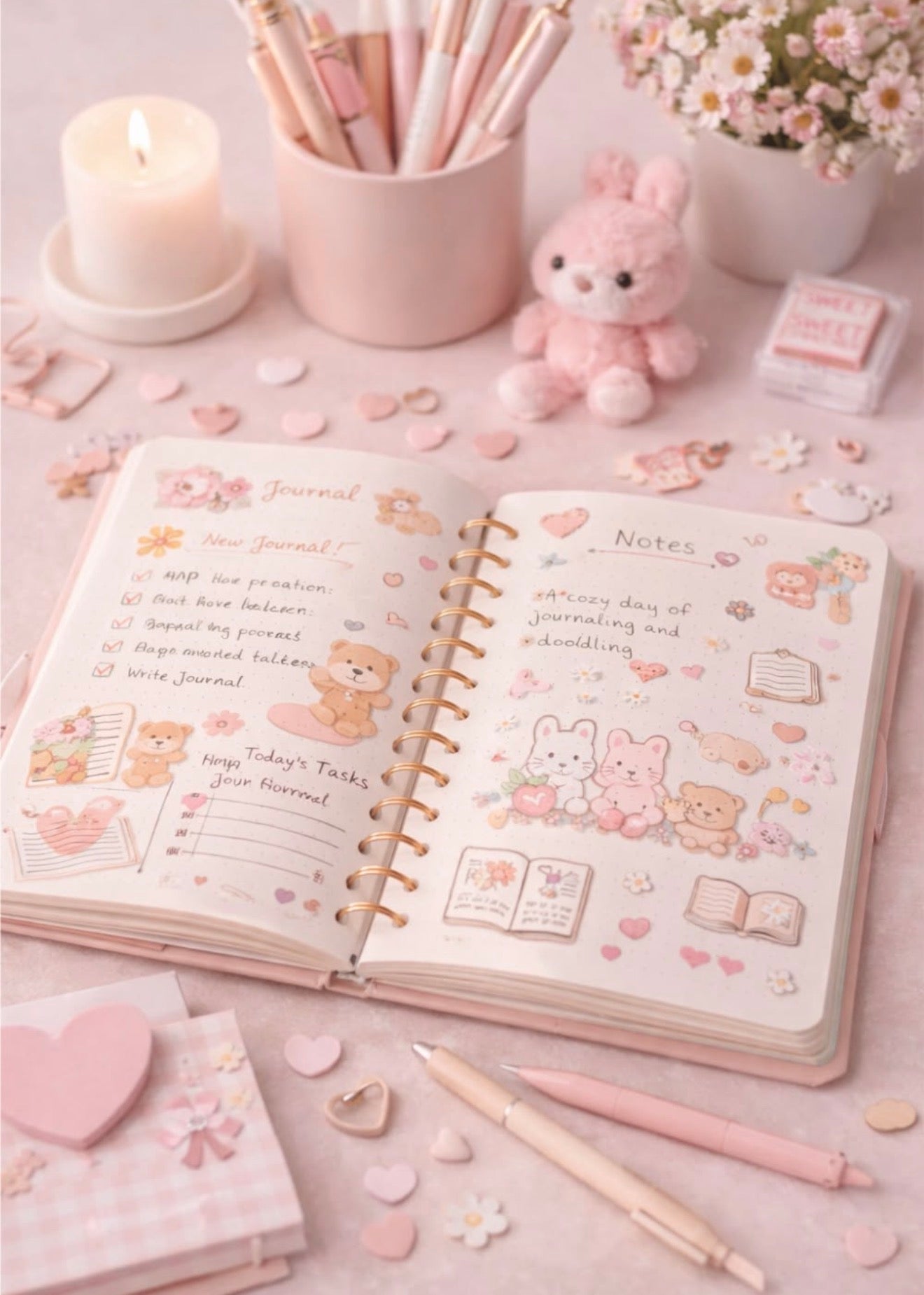 Pink Coquette Kawaii Stationery Scoop